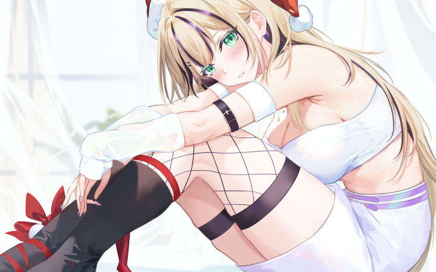 1girl, 428_(user_uzpe7478), absurdres, arm_belt, armband, bare_shoulders, belt, black_belt