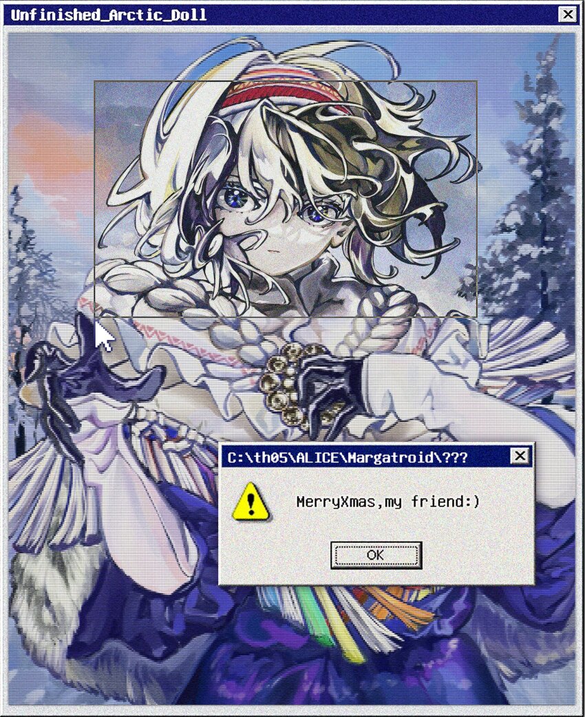 1girl, absurdres, adapted_costume, aks_hongbai_heihuang, alice_margatroid, black_gloves, blonde_hair, blue_dress