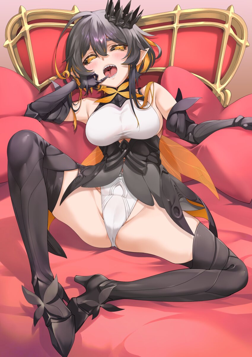 1girl, absurdres, ahoge, arthropod_girl, bare_shoulders, bee_girl, bee_wings, black_footwear