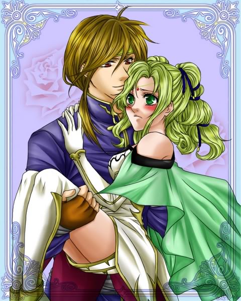 blush, brown_hair, carrying, dress, elbow_gloves, fingerless_gloves, fire_emblem, fire_emblem:_the_sacred_stones