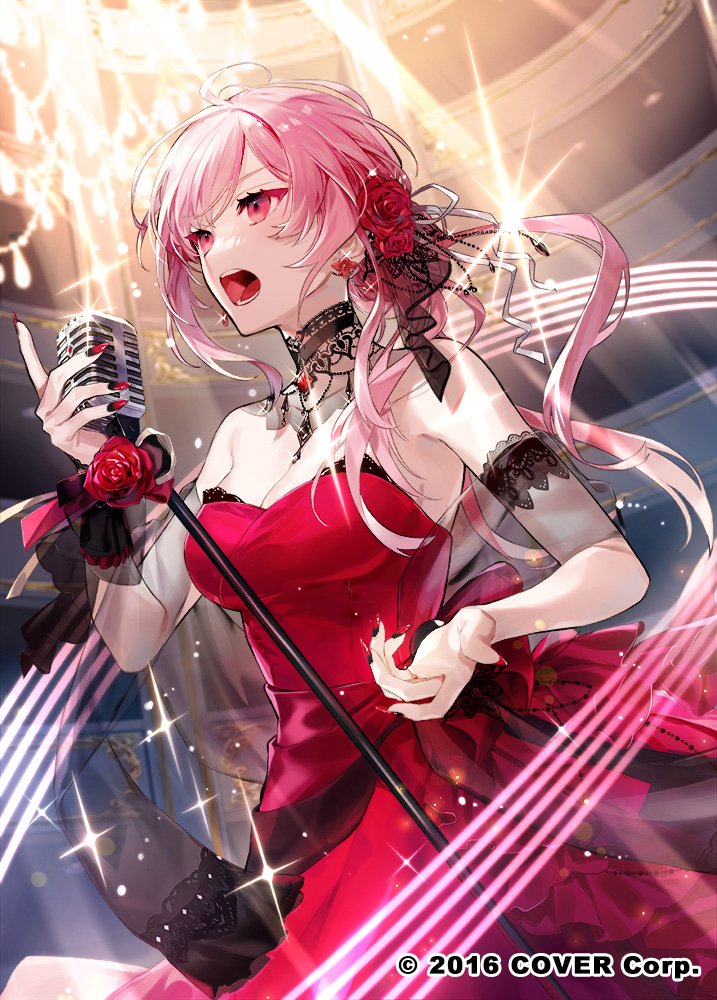 1girl, armpits, bare_shoulders, bow, breasts, brooch, chashibu, choker