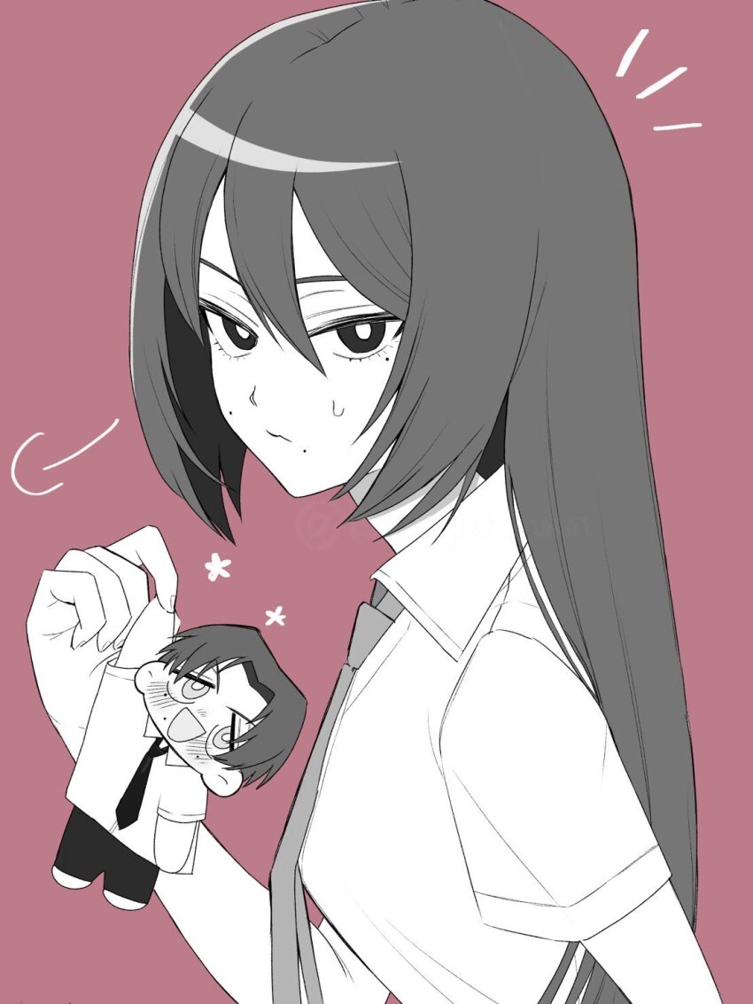 1boy, 1girl, :d, blush, bright_pupils, brother_and_sister, closed_mouth, collared_shirt