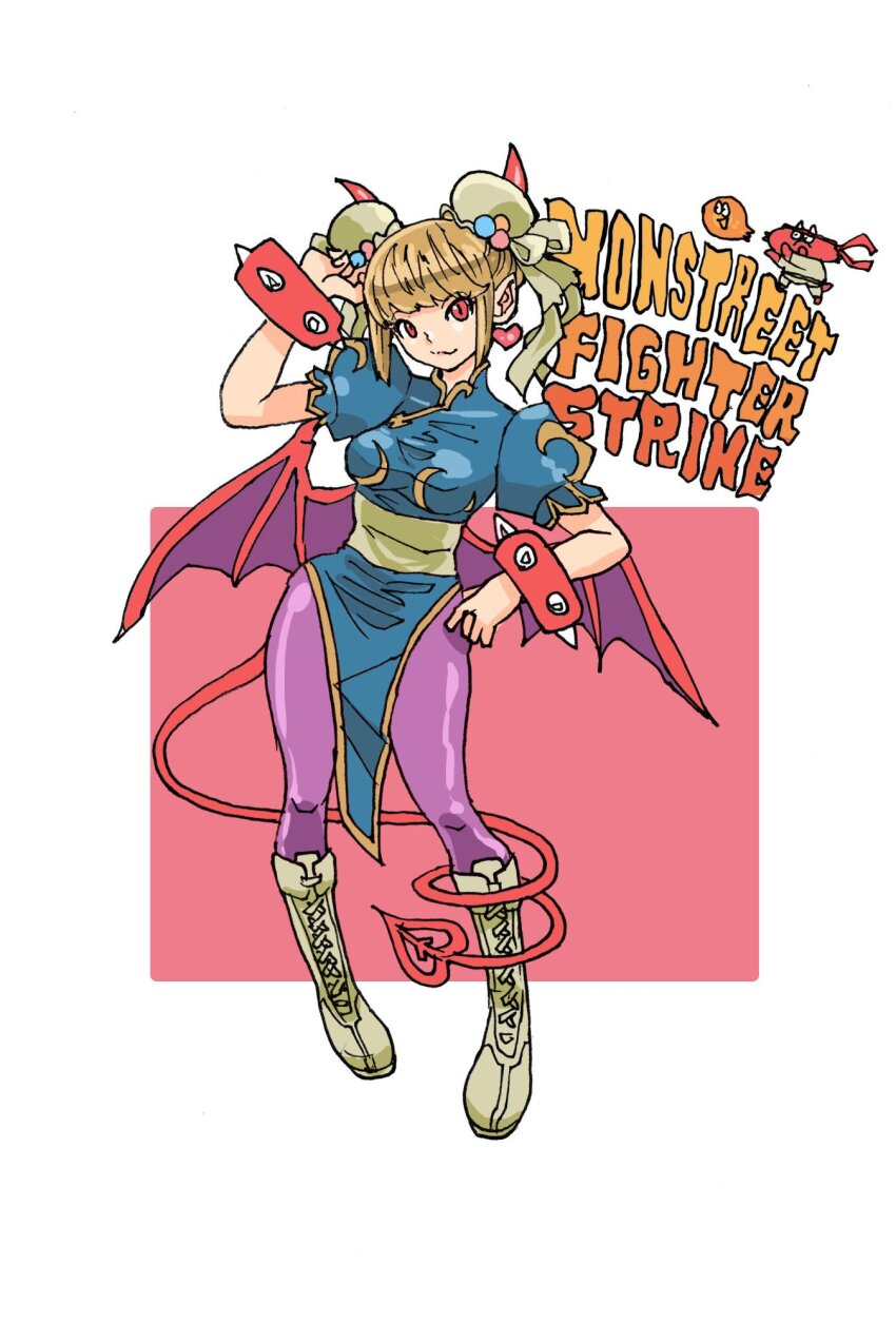 1girl, blonde_hair, blunt_bangs, boots, bracelet, bun_cover, capcom, chinese_clothes