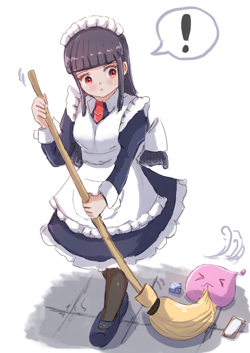 !, 1girl, :3, absurdres, alice_(ragnarok_online), apron, black_dress, black_hair