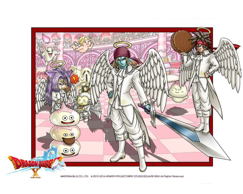 !, 4boys, animal_ears, aqua_skin, artist_request, ascot, bandana, blonde_hair