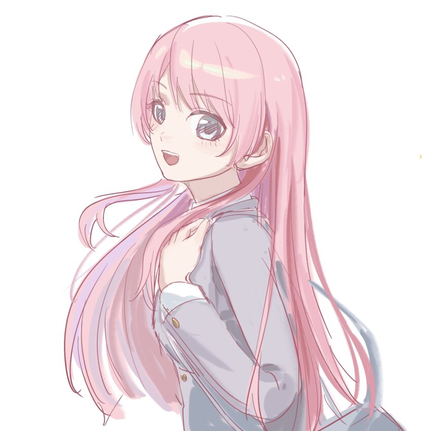 1girl, bang_dream!, bang_dream!_it's_mygo!!!!!, blush, chihaya_anon, commentary, grey_eyes, grey_jacket