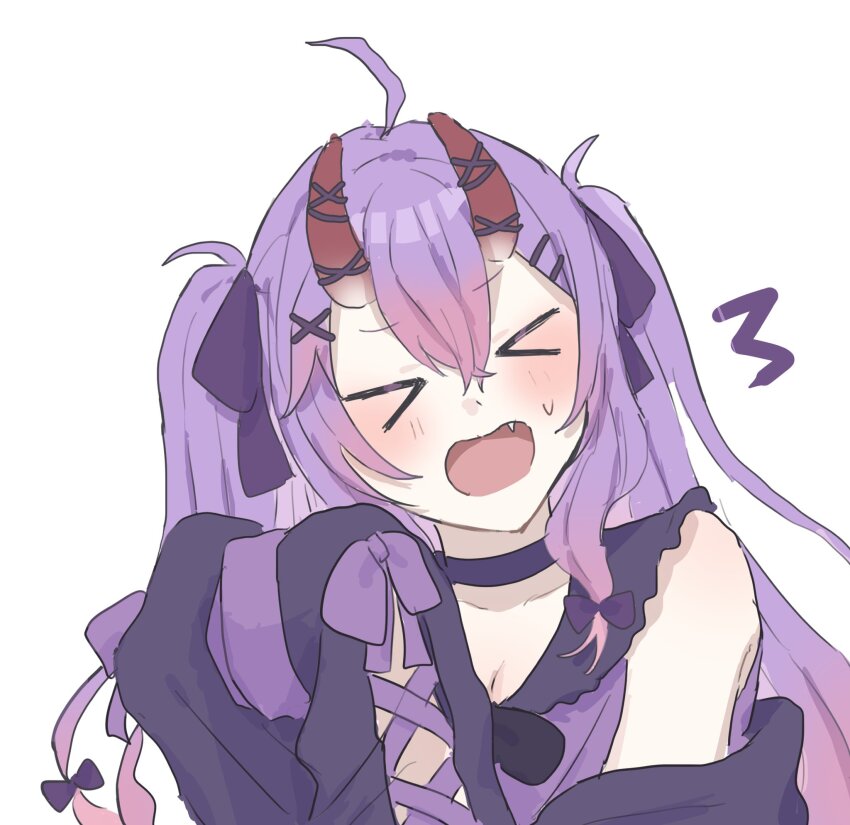 1girl, ahoge, artist_request, blush, fang, highres, indie_virtual_youtuber, open_mouth