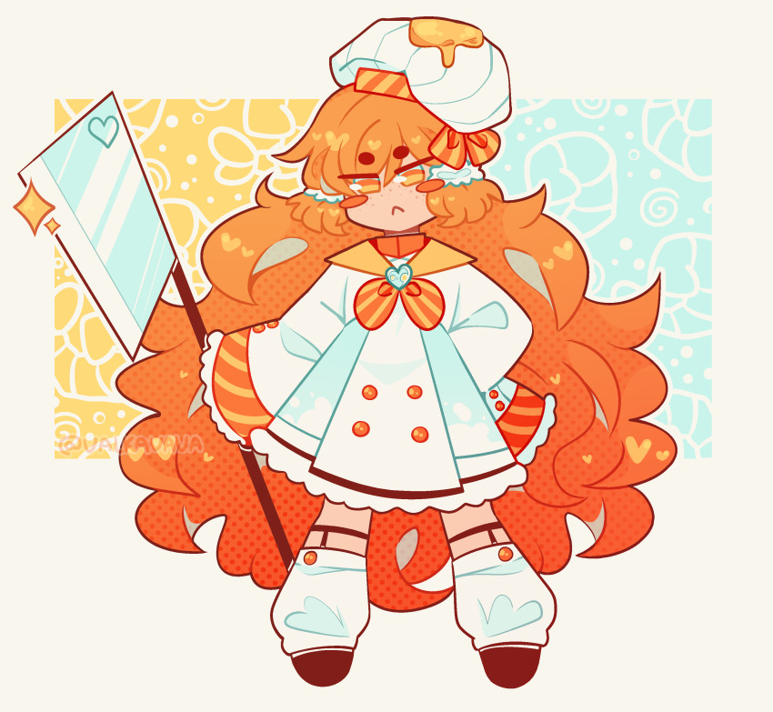 1girl, :<, absurdres, black_shoes, blush_stickers, bow, bowtie, buttons