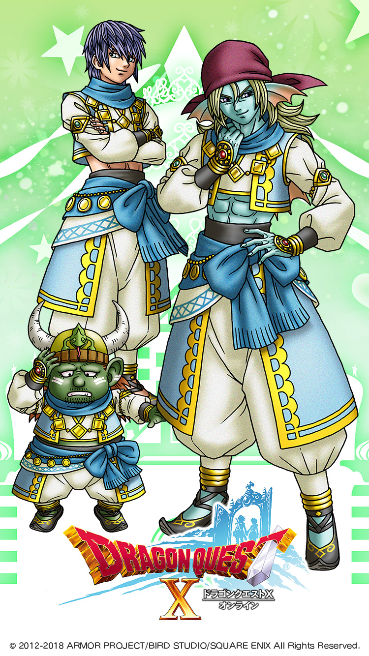 3boys, abs, aqua_skin, artist_request, back_fin, bandana, black_eyes, black_footwear