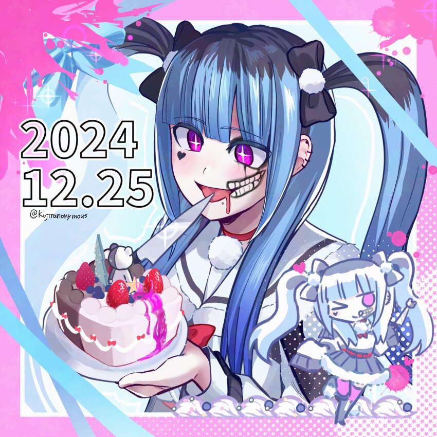 >_o, +_+, 1girl, amemiya_darumi, black_bow, black_hair, black_skirt, blood