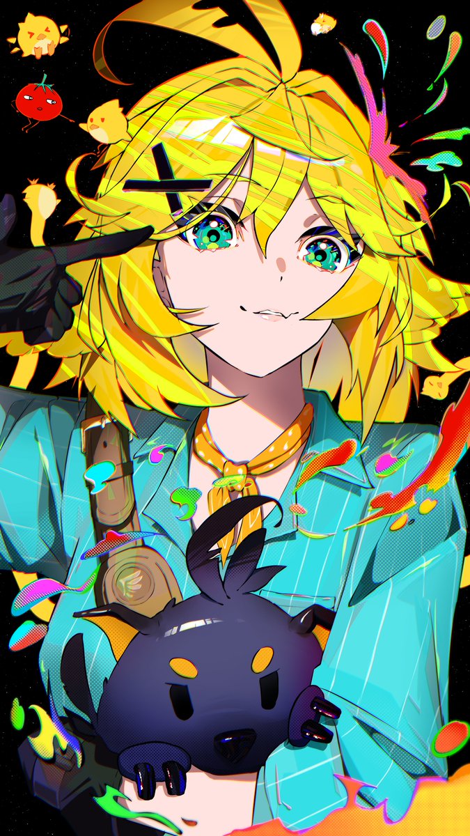 1boy, 1girl, ahoge, ammunition_belt, animal, belt, black_background, black_gloves