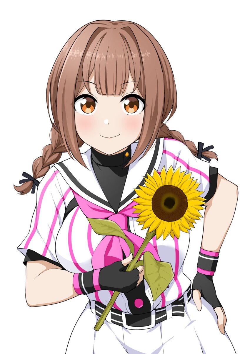 1girl, barkhorn0331, baseball_uniform, belt, belt_buckle, black_belt, black_bow, black_gloves