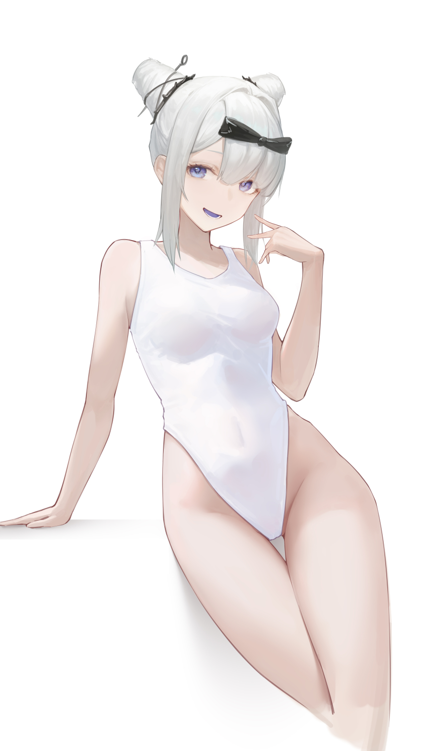 1girl, absurdres, black_bow, bow, breasts, chinese_commentary, colored_tongue, commentary_request