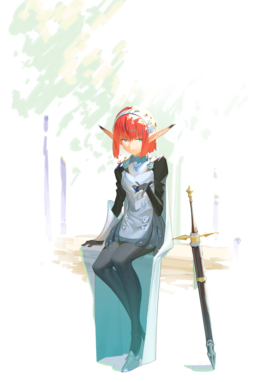 1girl, absurdres, aged_down, black_pantyhose, black_sleeves, blue_eyes, blunt_bangs, cape