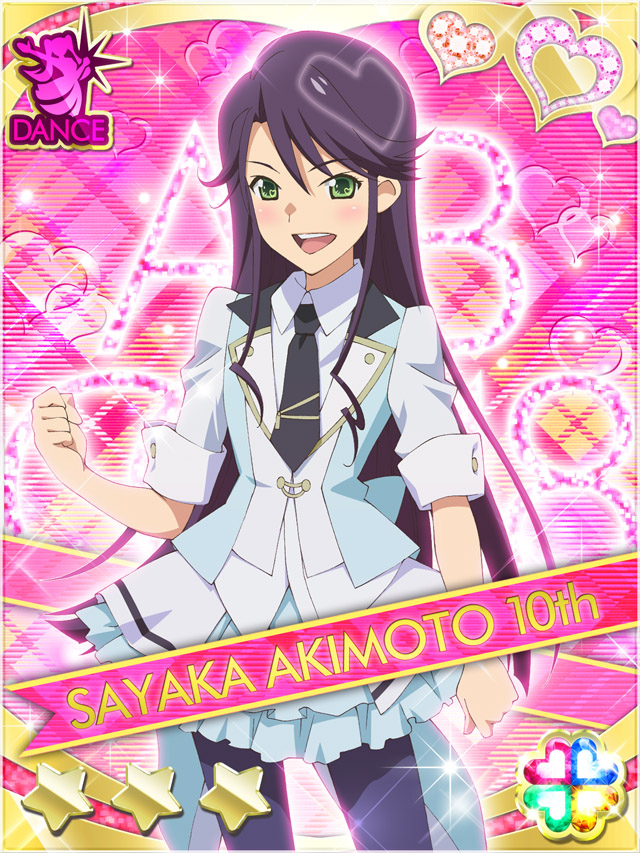 1girl, :d, akb0048, akimoto_sayaka_(akb0048), asymmetrical_bangs, black_necktie, black_pantyhose, blush