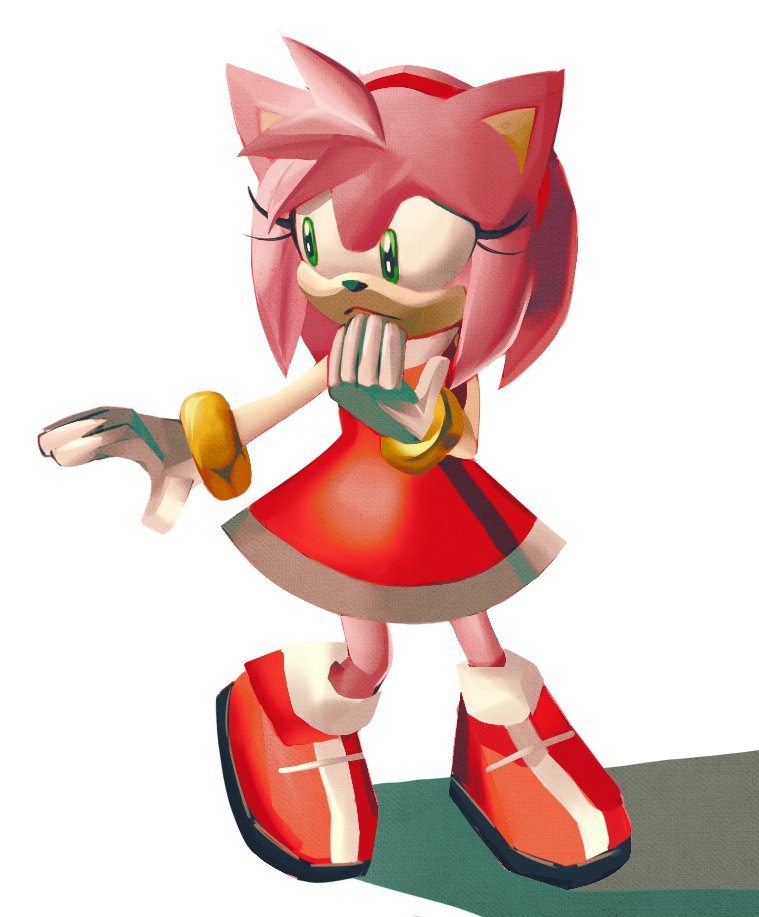 1girl, 22z3r0, amy_rose, boots, dress, full_body, furry, furry_female