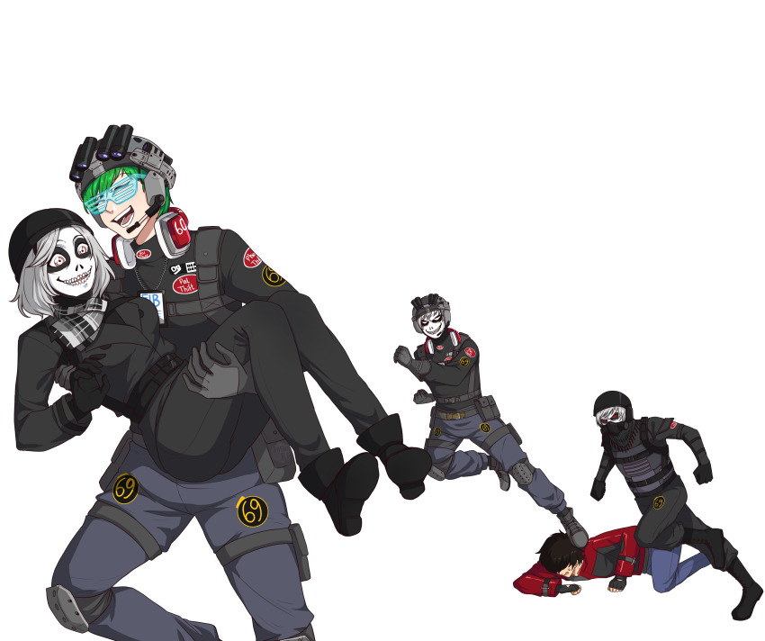 absurdres, aprexpredatorx, blood_rivals, chris_hollway_(blood_rivals), hella_stalin, highres, killer_hunts_killer, monster_boy, monster_girl, red_colter, ritchie_colter