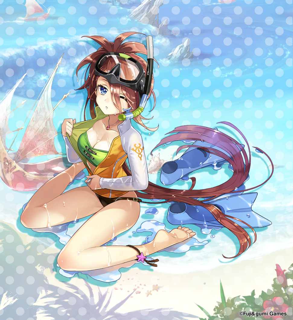 1girl, :o, absurdly_long_hair, bandeau, bikini, black_bikini, blue_eyes, breasts