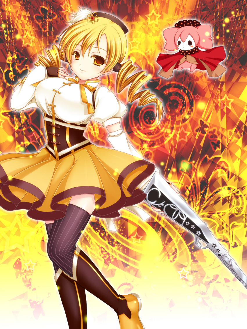 10s, 1girl, asazuki_kanai, beret, blonde_hair, boots, breasts, bug