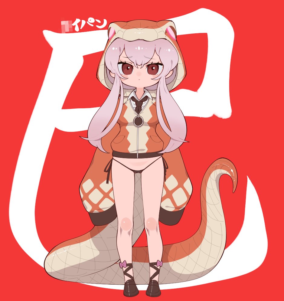 1girl, brown_eyes, full_body, hood, hoodie, kemono_friends, long_hair, looking_at_viewer