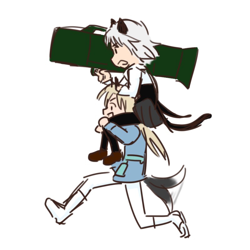 animal_ears, blonde_hair, cat_ears, cat_tail, eila_ilmatar_juutilainen, fliegerhammer, fox_ears, fox_tail