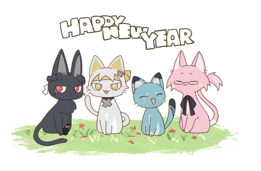 animal_ears, asaba_harumasa, asaba_harumasa_(cat), black_cat, black_choker, blue_cat, cat, choker