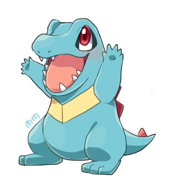 amemachi_(nono_a), arms_up, fangs, full_body, gen_2_pokemon, happy, nintendo, no_humans