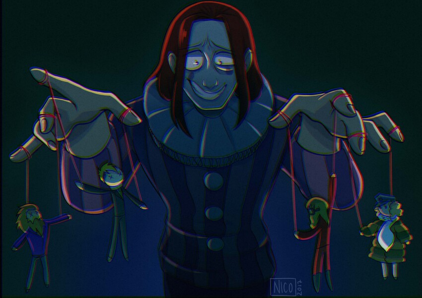 1boy, absurdres, ace_attorney, ace_attorney_investigations, ace_attorney_investigations_2:_prosecutor's_gambit, astronico, clown, clown_boy