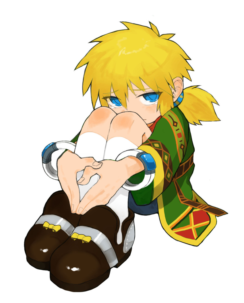 1boy, akumesik, blonde_hair, blue_eyes, closed_mouth, full_body, grandia, grandia_ii