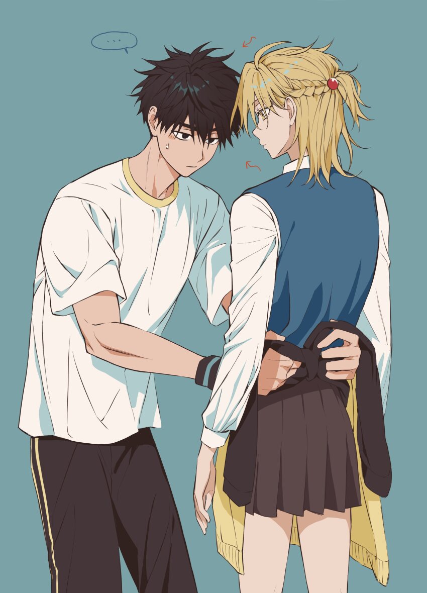 ..., 2boys, 5_taku, absurdres, baek_eunyung, black_eyes, black_hair, black_jacket