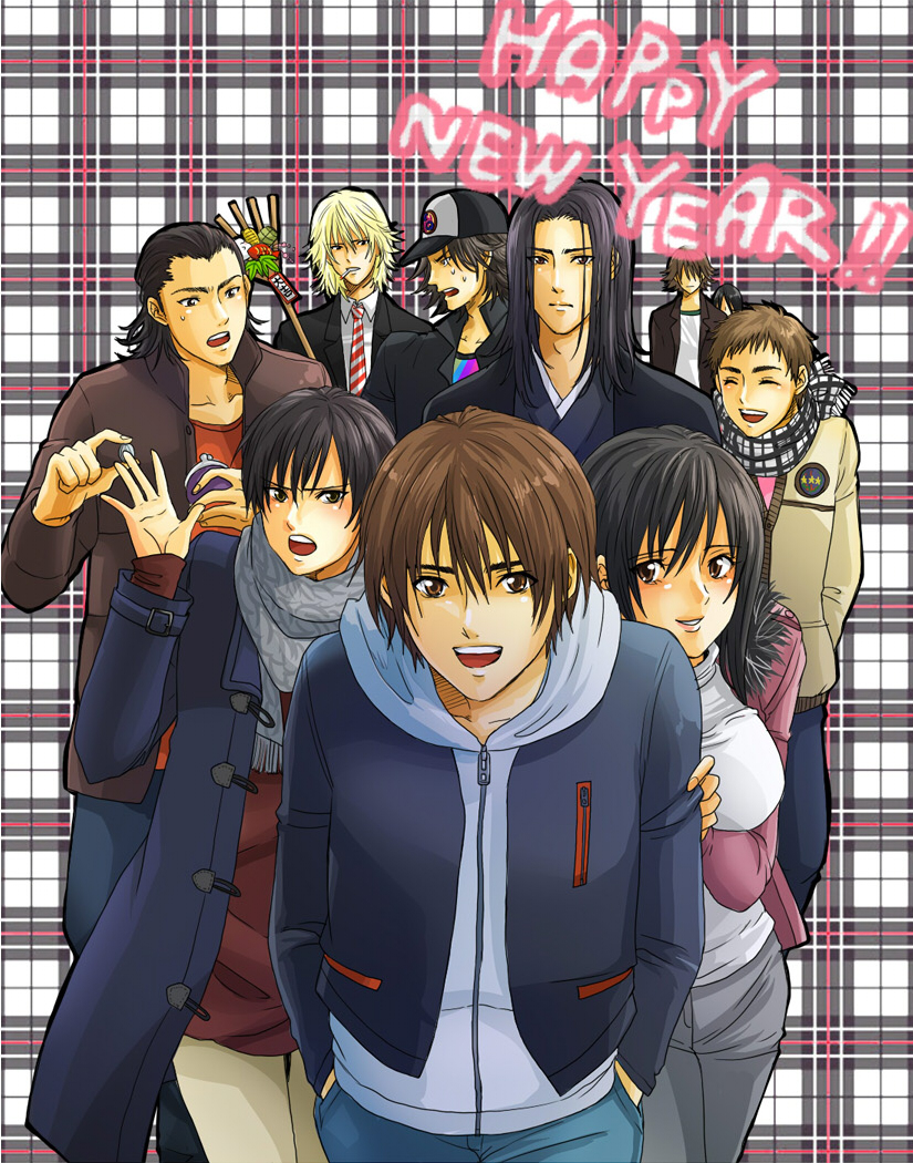 00s, baseball_cap, black_hair, blonde_hair, brown_hair, cigarette, everyone, gantz