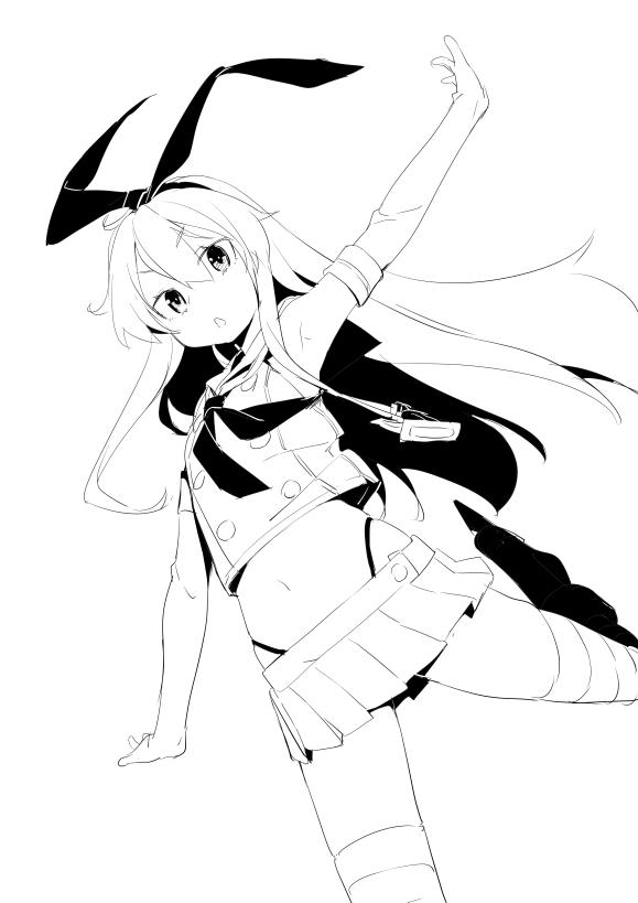 1girl, commentary_request, elbow_gloves, flat_chest, gloves, highleg, highleg_panties, kantai_collection