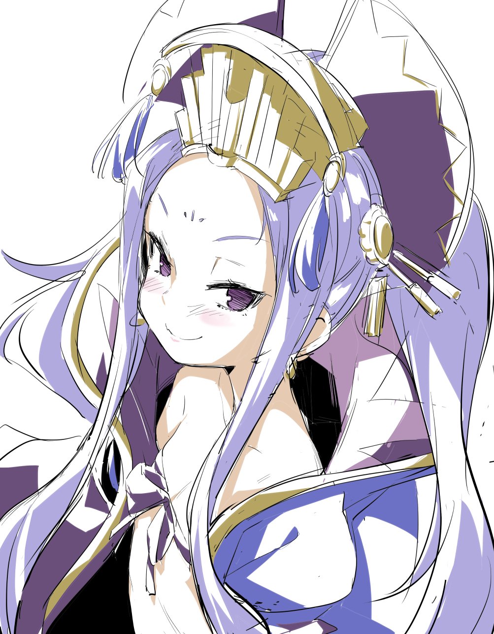 1girl, blush, chinese_clothes, commentary_request, crown, fate/grand_order, fate_(series), flat_chest