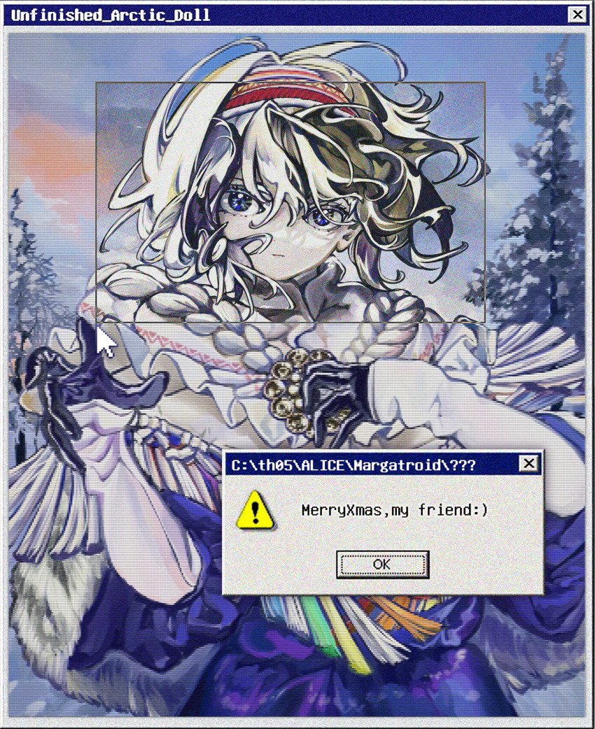 1girl, absurdres, adapted_costume, aks_hongbai_heihuang, alice_margatroid, black_gloves, blonde_hair, blue_dress