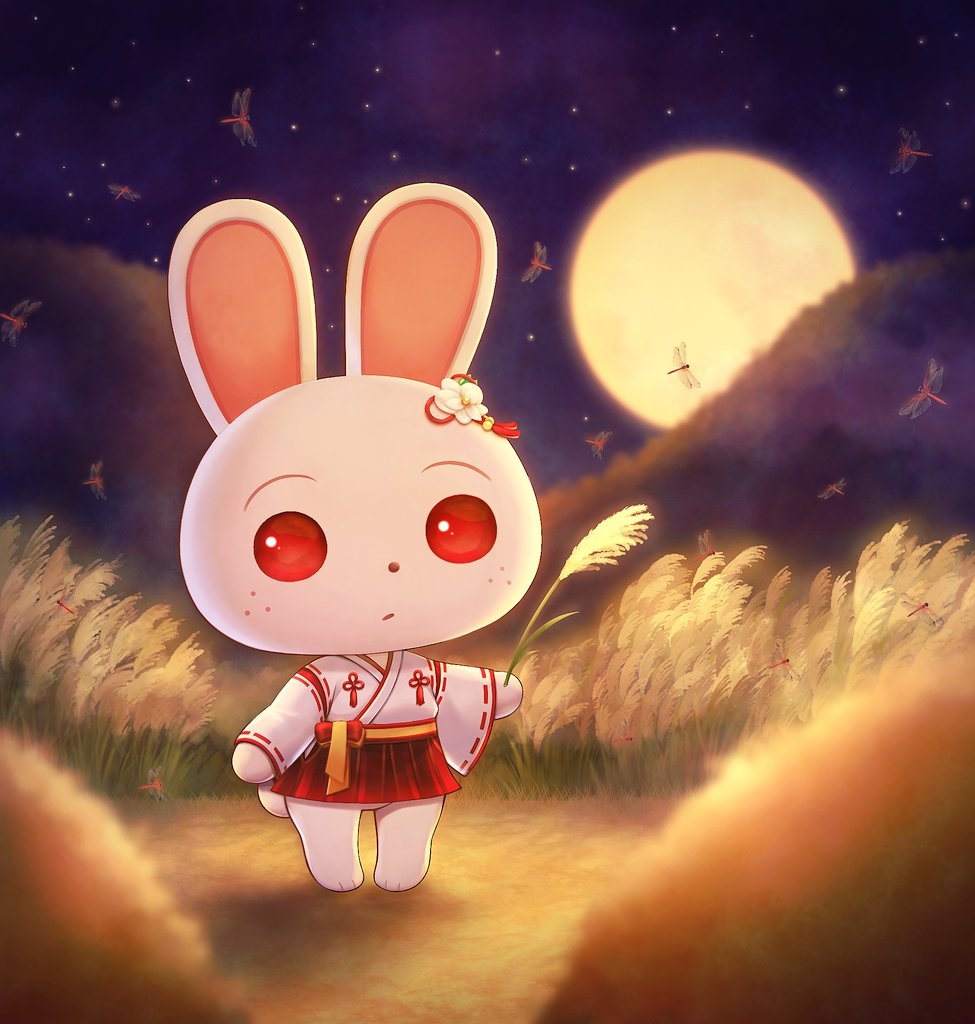 1girl, animal_crossing, black_sky, blurry, bug, chibi, chibi_only, closed_mouth