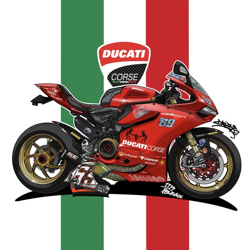 banato1215, ducati, ducati_1199, helmet, highres, italian_flag, logo, motor_vehicle