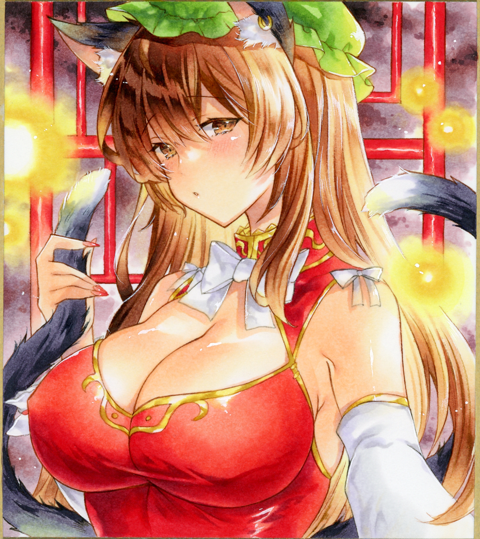 1girl, aged_up, animal_ear_fluff, animal_ear_piercing, animal_ears, bow, bowtie, breasts