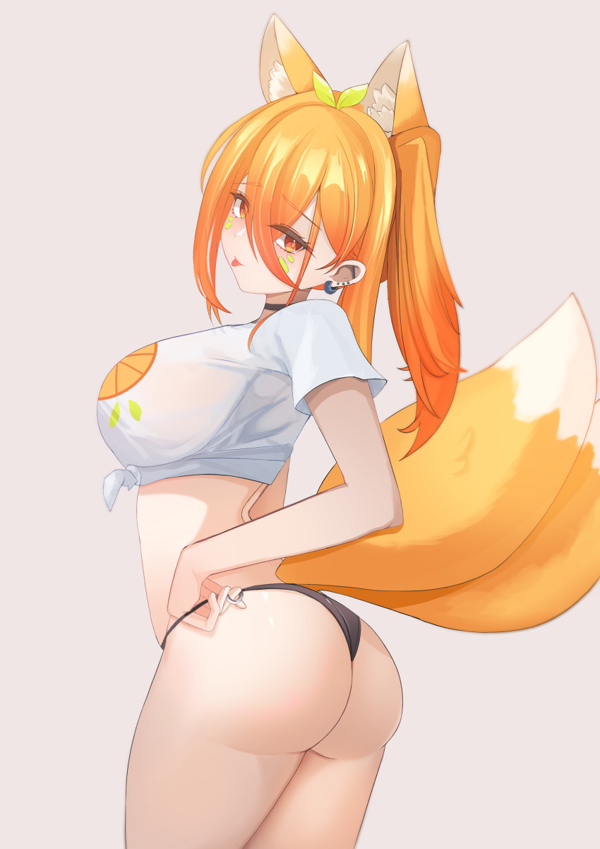 1girl, :p, absurdres, adjusting_clothes, adjusting_panties, anguss, animal_ear_fluff, animal_ears