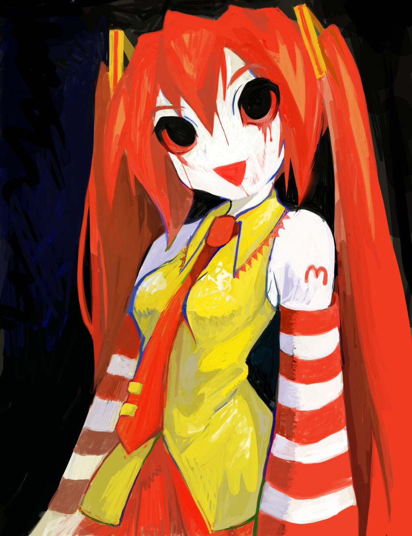 1girl, blood, blood_from_mouth, blood_on_face, bloody_tears, breasts, colored_sclera, colored_skin