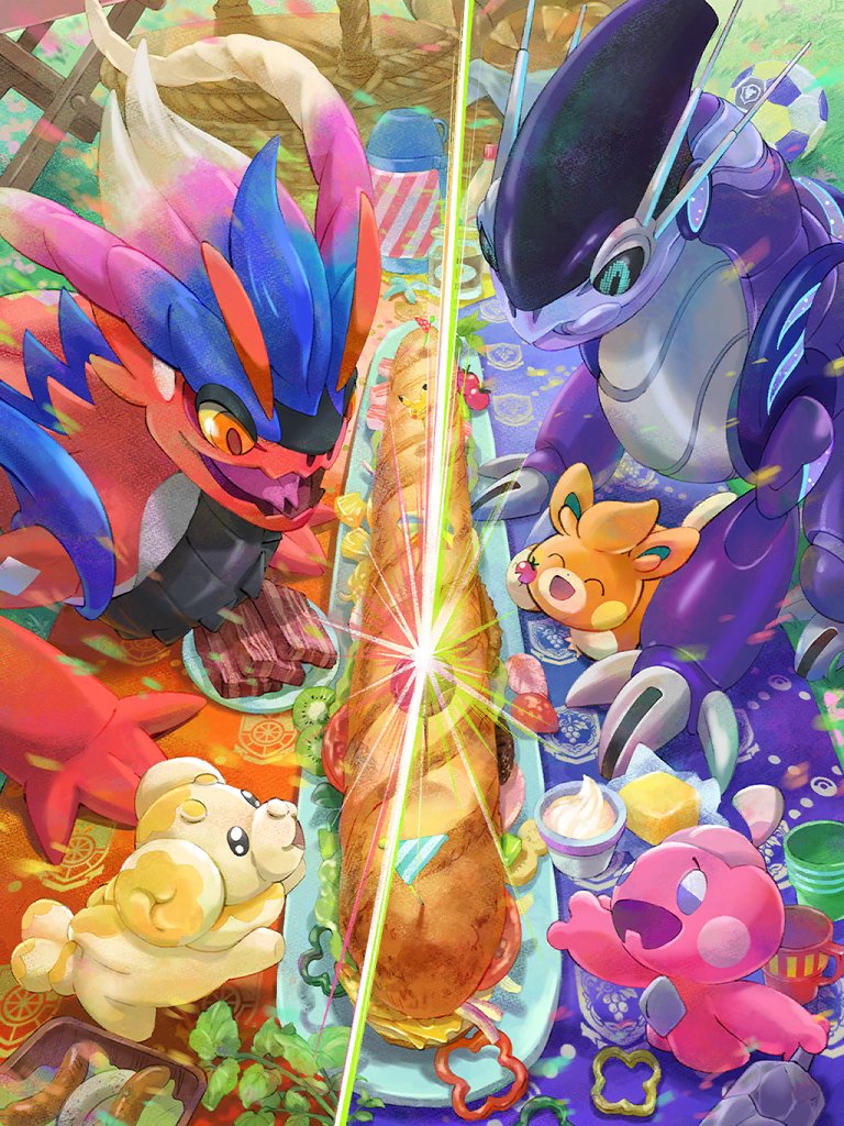 :d, animal_focus, artist_request, bacon, ball, bell_pepper, bell_pepper_slice, black_sclera