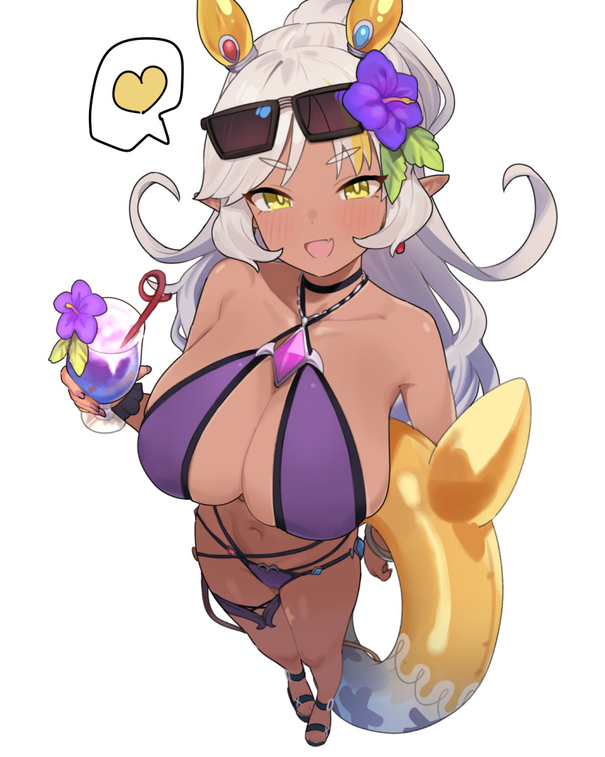 1girl, absurdres, bare_shoulders, bikini, blush, breasts, cleavage, criss-cross_halter