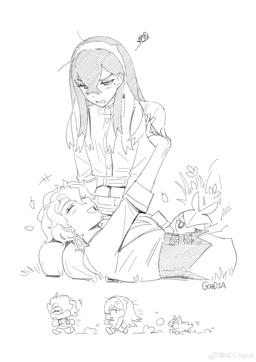 +++, 2girls, ^_^, absurdres, anger_vein, angry, artist_name, blueberry_academy_school_uniform