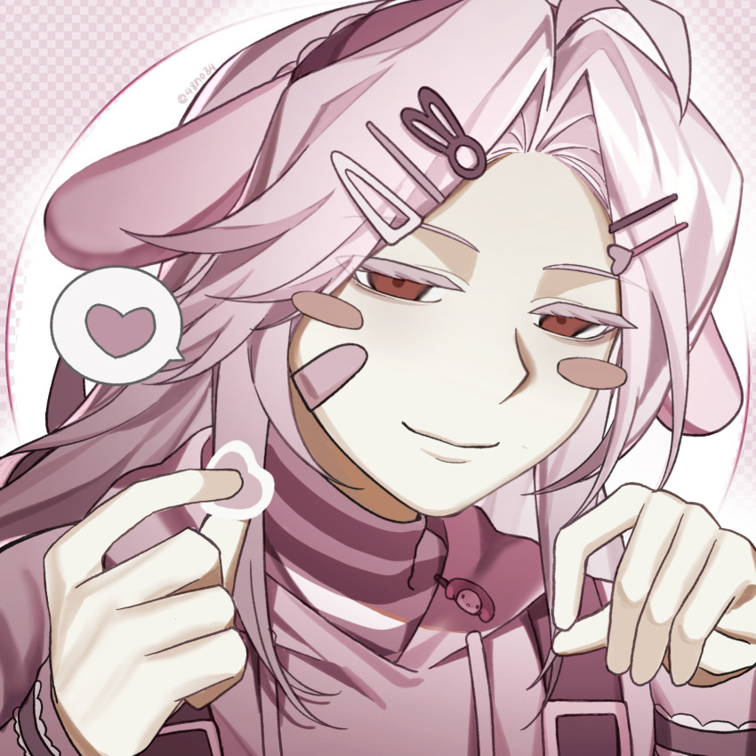 1boy, ahoge, alternate_costume, animal_ears, blush_stickers, chinese_commentary, chunaizhanshi23057, closed_mouth