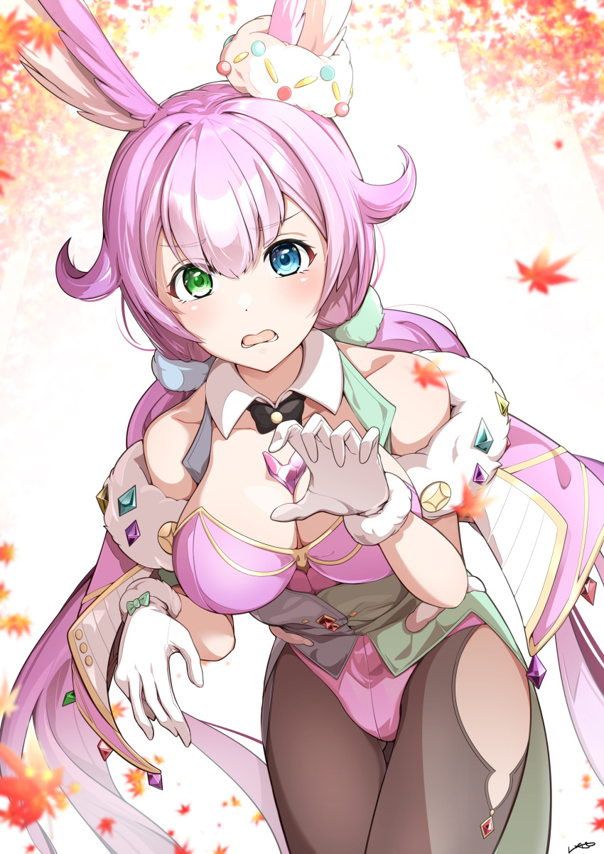 1girl, absurdres, animal_ears, bare_shoulders, blue_eyes, breasts, chest_jewel, cleavage