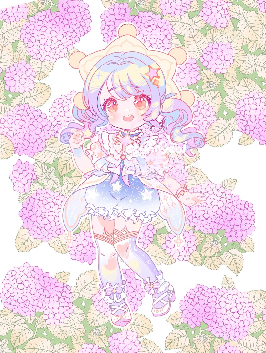 1girl, absurdres, ankle_bow, ankle_ribbon, blue_dress, blush, bow, bracelet