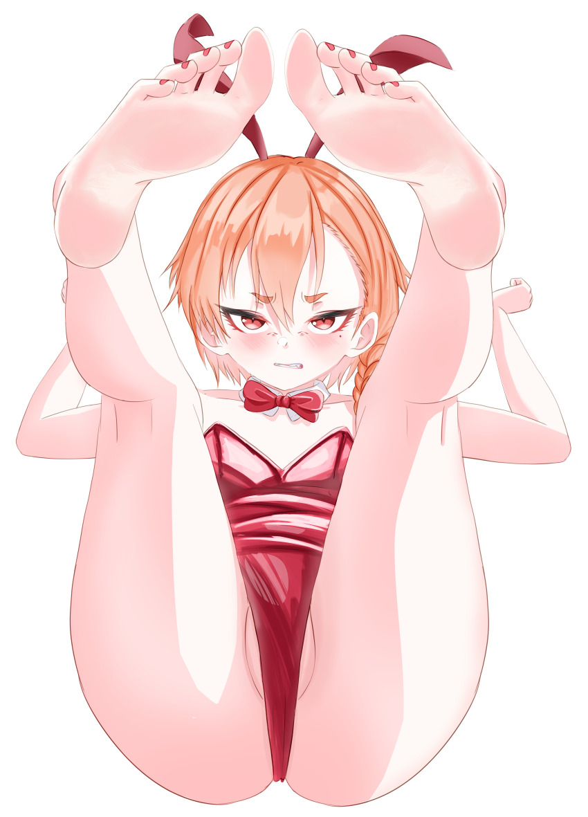 1girl, absurdres, barefoot, blue_archive, blush, feet, highres, immortalboobs