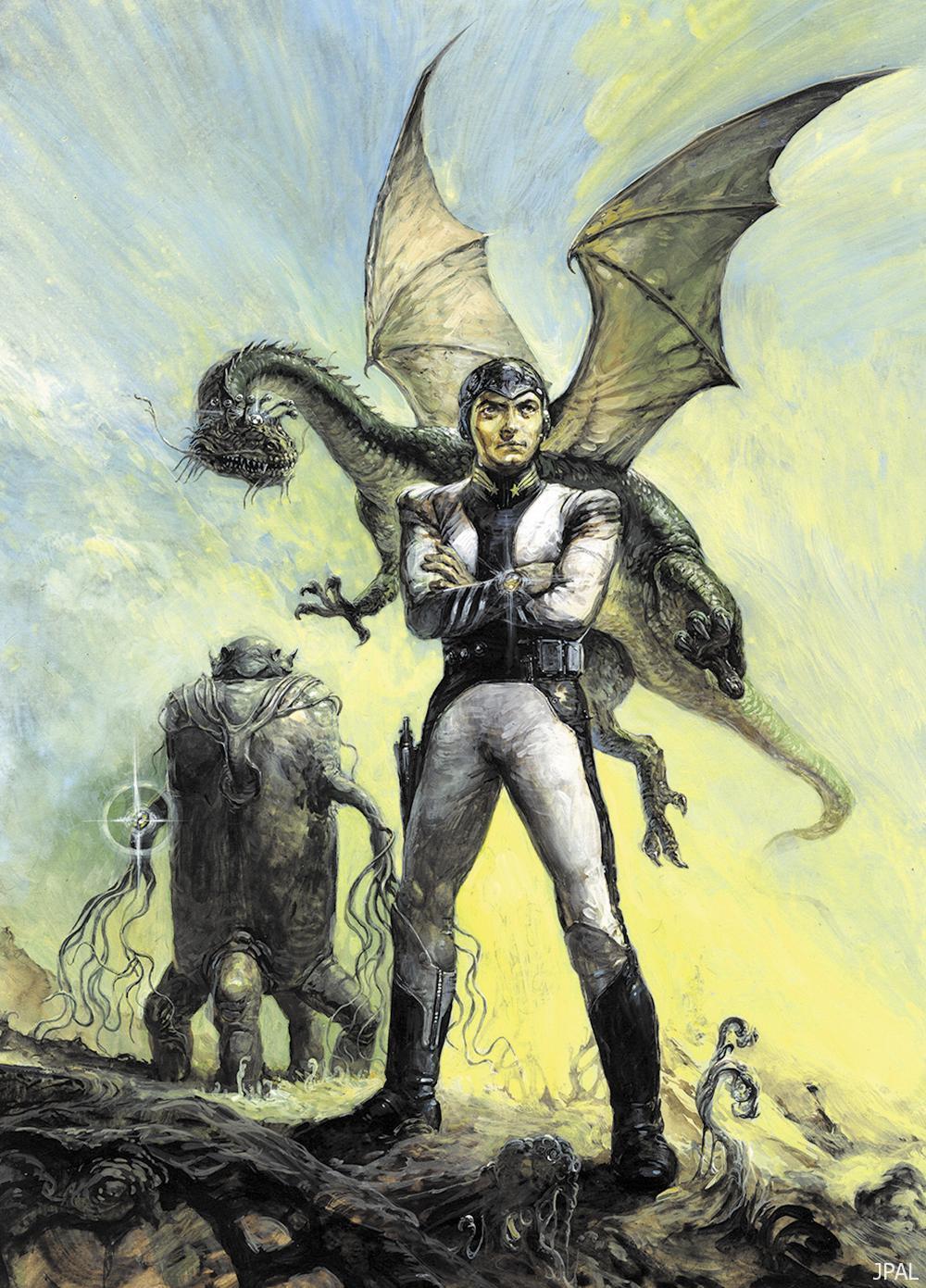 alien, dragon, highres, laser, lens, lensman, takani_yoshiyuki, wings, worsel_(lensman)