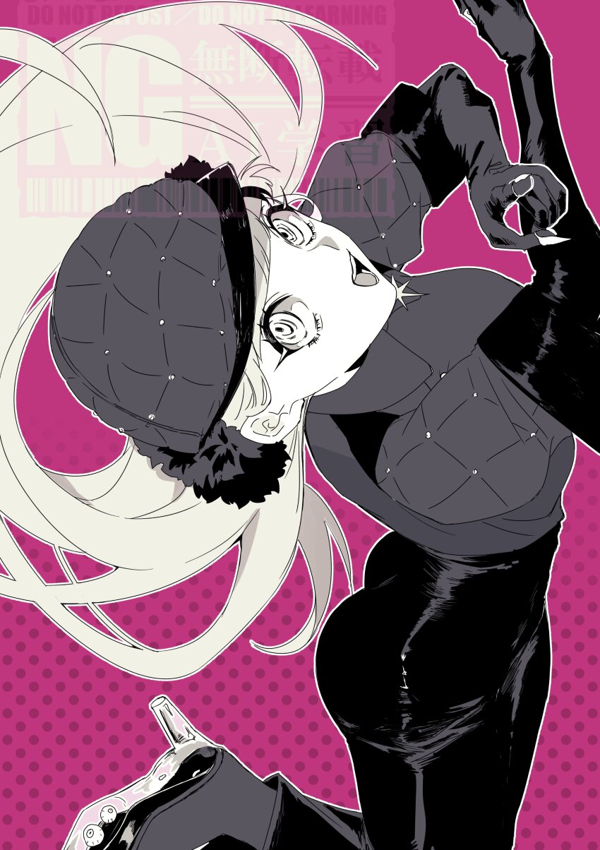 1girl, absurdres, ass, breasts, gloves, hat, high_heels, highres