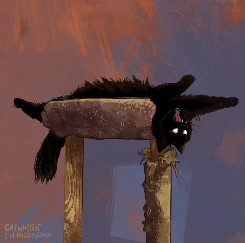 animal, animal_focus, black_cat, black_fur, cat, catwheezie, commentary, english_commentary