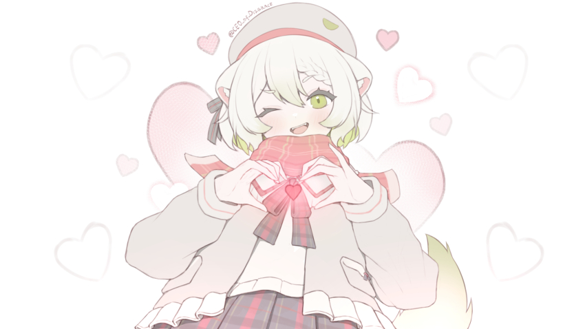 animal_ears, artist_name, beret, braid, ceo_of_disgrace, english_text, fang, fangs